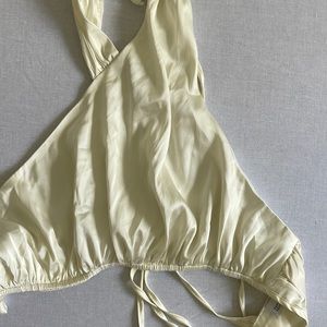 Danielle Bernstein high neck silk halter top